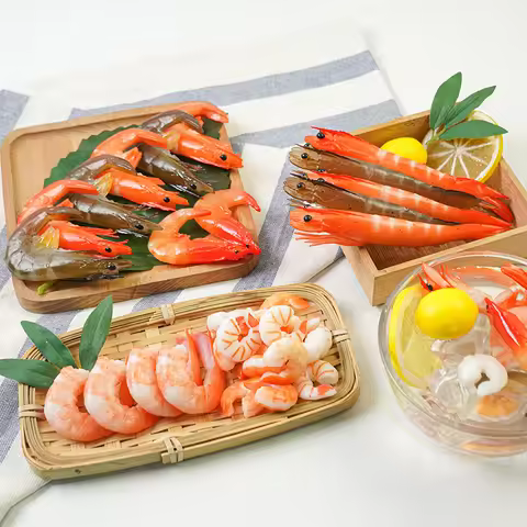 Simulation Shrimp Fake Food Model Imitation Shrimp Shooting Prop Photo Props PVC Shrimp Simulation L