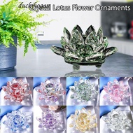 DUCKIHOGAN Crystal Lotus Flower Figurine, 120mm Lotus Flower Decor Lotus Flower Ornament, Multi-Colo