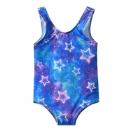 VIKITA Kids Galaxy Star Print Swimsuit One Piece Girls Backless Bathing Suits Kids Swimming Wear Kid