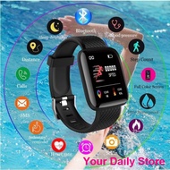 🔥Ready Stock🔥⌚116 PLUS Waterproof Smart Wristbands Fitness Sports Tracking Color Screen Watch Heart Rate Blood Pressur