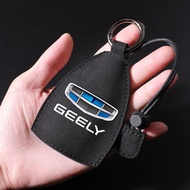 ﹍▫Geely Key Holder Leather Key Pouch Cover Car Logo Key Protector For Coolray Azkarra Okavango