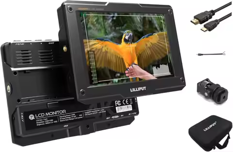 Lilliput H7 7 Inch 4K DSLR Field Monitor Ultra Bright 1800nit HDMI Input Output 1920x1200 IPS HDR, 3