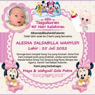 Stiker 40 Hari Kelahiran Anak 10X10CM (Isi 50 Lembar) - Stiker Langsung Tempel