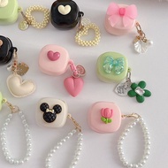 ins For Baseus BD1 / E19 E20 E17 E18 M3S MC1 WM01 WM02 Case cute Silicone Earphone Cover with keycha