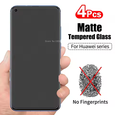 4Pcs Matte Tempered Glass for Huawei P20 Pro P30 Nova 2i 3i 5T 7i 7 Honor 8X 10 Lite Y9S Y6P Y6Pro Y