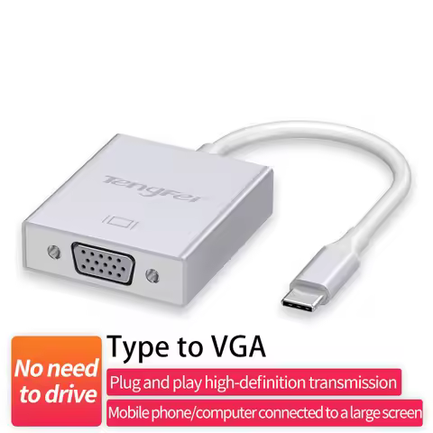 Usbc to Vga Adapter USB 3.1 Type C Male to Female Vga Converter Cable 1080P Fhd for MacBook 12 Inch 