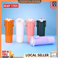 Korean Tumbler Water Bottle 900ml Thermos with Handle Vacuum Flask SUS316 Pop Out Handheld Straw Bot