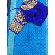 SA052 A. Cotton Silk Saree with Made Blouse Free. B. Readymade saree with readymade blouse