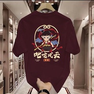 COD2025 Summer New Style Heavy Cotton Short-Sleeved t-Shirt National Trendy Cartoon Nezha Fengyun Pr