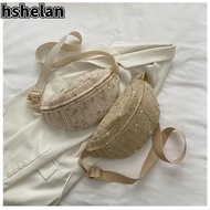HSHELAN Shoulder Bag, Straw Casual Waist Pack, Fashion Chest Bag Women Girls