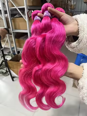 16A Pink Red 613 Colored Body Wave Bundles Human Hair 100% Raw Unprocessed Virgin Hair Cosplay Fashi