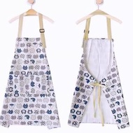 - - 日本貓咪防水防油掛脖圍裙日式烹飪圍腰加厚棉麻廚房工作服圍兜- 平行進口