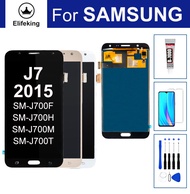 สำหรับ Samsung Galaxy J7 2015 J700 SM-J700F J700M J700H ชิ้นส่วนจอสัมผัสแอลซีดีของเครื่องแปลงดิจิทัล