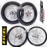 Y15ZR Y16 Set Takasago Excel Asia 160x17 Black, RCB Lidi Chrome, SYS Hub with Tyre Full Set Pnp