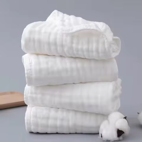 1PC 6-layer Cotton Large Towel Gauze Baby Bath Towel Wash Bubble Cotton Towel Baby Wrap Towel 35*75c