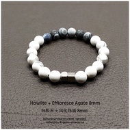 [DEAM] Howlite with Effloresce Agate Bracelet, Natural Stone Bracelet (BCQ08)