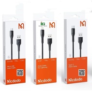 Mcdodo Ori QC 4.0 3A Fast Charge CA-2271/ CA-2261/ CA-2281 1M length Nylon Braided Wires Cable