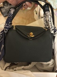 98% New Hermès Lindy Mini 手袋 (祖母綠）
