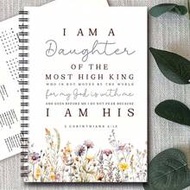 Daughter Of The King Christian Bible Journal Notebook With Ruler Lines - Compact Spiral Bound Bible 
