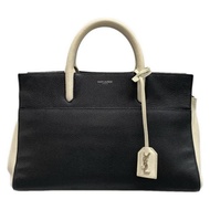 Yves Saint Laurent YSL Paris Laula Gorsch Handbag Purse ivory leather black Direct from Japan Second