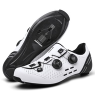 Road Mountain Men's and Women's Locked Bicycle Lockless Shoes Hard Sole Spinning Bicycle Riding Shoes Gym Black