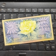 ( No Cantik )Uang Kertas Kuno Indonesia 5 Rupiah Bunga Tahun 1959
