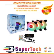 Inplay ICE TOWER V2 3-In-1 ARGB Fan Kit | 3PCS 12CM Cooling Fan with Remote Control & HUB 10slot | D