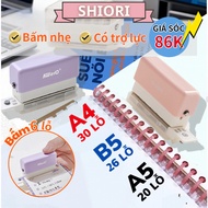 Cute 6-hole Plastic Handheld Perforated Sheet Size A4 A5 B5 for Notebook Diary One time to press 5 s