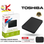 2024 [1TB/2TB/4TB] TOSHIBA CANVIO BASIC 2.5" EXT EXTERNAL HARDDISK HARD DRIVE SUPERSPEED USB3.2 PORTABLE HARD DISK FREE POUCH