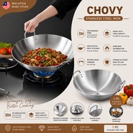 Carote Chovy Stainless Steel Wok Double Ears 30-55Cm Double-handled Non-stick Kitchen Cooking Pot Ku