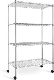 Simple Deluxe Heavy Duty 4-Shelf Storage Shelving Unit, 35.83D x 13.98W x 55.91H Steel Organizer Wir