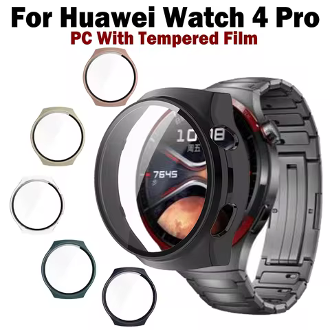 For Huawei Watch 4 Pro Protector Case PC Tempered Glass Full Coverage Protective Cover Huawei Watch4