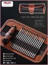 Set pemutar skru Delixi pemutar skru segitiga pemutar skru plum blossom pemutar skru gabungan alat p