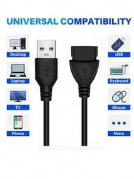 Usb 延長線,usb 2.0 擴展線類型a 雄到a 雌數據傳輸延長線,雄到雌連接線,適用於 Usb 隨身碟/硬碟/打印機/網絡攝像頭/硬碟/ Usb 2.0 擴展線可擴展計算機、桌面、筆記本電腦、windows 平板電腦、視頻投影機、視頻播放器、iphone、移動電話、andriod 智能手機、tv、xbox One, Xbox 360 連接, Ps3, Ps4, 遊戲耳機, 汽車音響, Usb Wi-fi 適配器等等。輕便易攜。