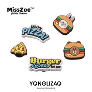 Miss Zoe Jibbitz Cartoon Burger Buckle Cute Pizza Shoe Accessories Linefriends Jibbitz