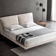 HOMIE LIFE ฐานเตียง leather bed solid wood เตียงนอน 6 ฟุต 5 ฟุต bedroom เตียงมินิมอล H69
