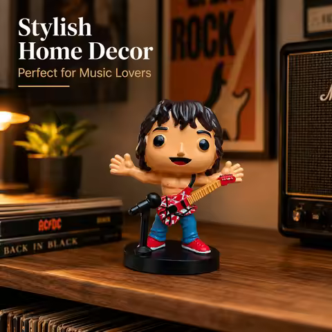 Eddie Van Halen Rock Guitarist Collectible Figurine, Classic Rock Fan Home Decor Statue