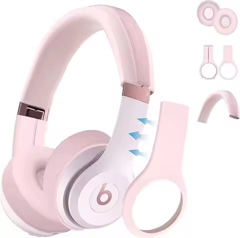 【3 in 1】 Solo 3/4 Silicone Case Cover Set,Anti-Scratch Ear Pad Cover/Shell Cover/Headband Cover for 