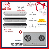 (HOOD+HOB) Turbo Incanto T762SSV 76cm 2 Burners Built-In Hob +Turbo Incanto TSL-902T 90cm Slimline Hood (3-MOTOR)