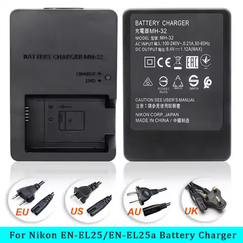 MH-32 MH32 Charger Camera for Nikon EN-EL25 ENEL25 EL25a Battery Nikon Z50 ZFC Z30 Z50II  Micro Sing