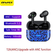 Awei T29 Pro TWS ENC Earbuds RGB Breathing Lights Bluetooth 5.1 IPX6 Waterproof Wireless Headset True Wireless Noise cancelling headphone Reduction Hifi 6D Bass Touch Headset With Microphone earphone for All Bluetooth mobiles