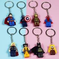 Avengers Spider-Man Iron Man Anime Character Building Blocks Key Chain Action Figure Backpack Car Pe