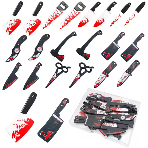 10/20pcs Resin Halloween Imitation Bloody Knife Charm Dagger Scissors Axe Saw Pendant Earrings Brace