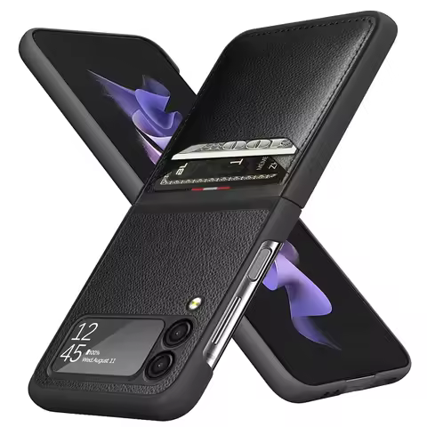For Samsung Z Flip 7 3 4 5 6 flip7 FE flip6 Flip4 Flip5 Anti-Glare Leather Case for Samsung Galaxy Z