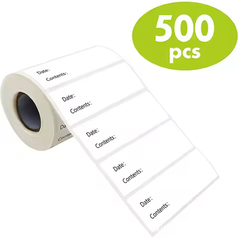 500Pcs Removable Freezer Food Labels Roll Resistant Water Oil Paper Food Storage Stickers Containers