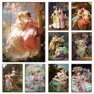 Lukisan Kanvas Potret Gadis Victoria Klasik - Poster Seni Renaissance Wanita Cinta untuk Hiasan Dind