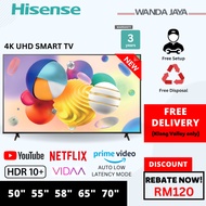 [FREE DELIVERY] [NEW SERIES] Hisense TV 55 Inch 4K UHD SMART TV A6100 (43"/50"/55"/65") Television 电视机
