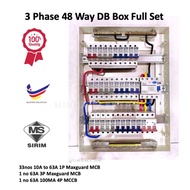 3 Phase DB Box 48 Way 63A Maxguard (Full Set) MCB 10 -63A Distribution board [Customize service avai