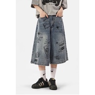 Denim shorts Korean style loose denim shorts