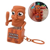 6.5cm Tungtung Sahur Fingertip Keyboard Sound Great Bag Pendant Toy Stress Keychain P9h0